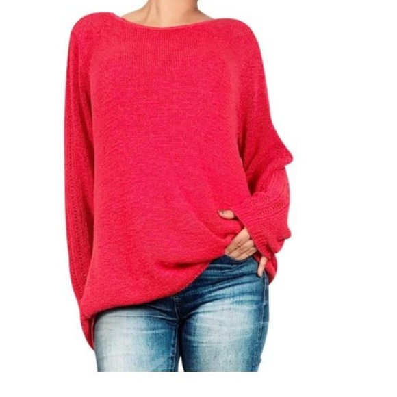 Rachel Zoe Sweaters - Rachel Zoe Karla Loose Knit Hot Coral Sweater